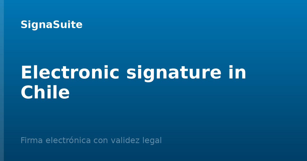 Electronic signature in Chile