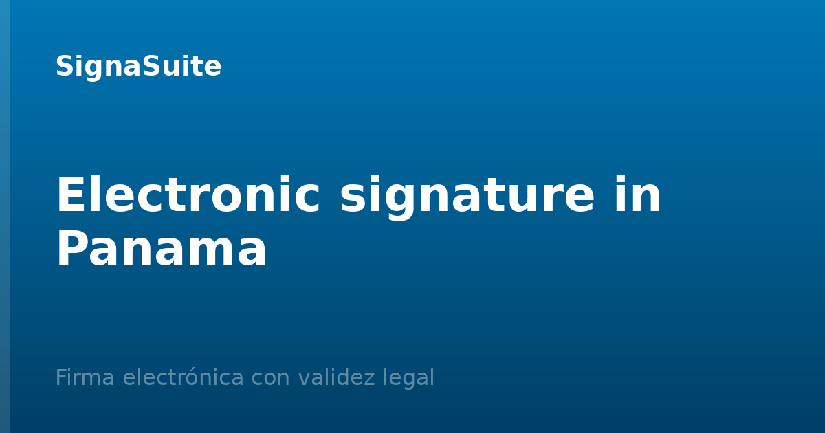 Electronic signature in Panama