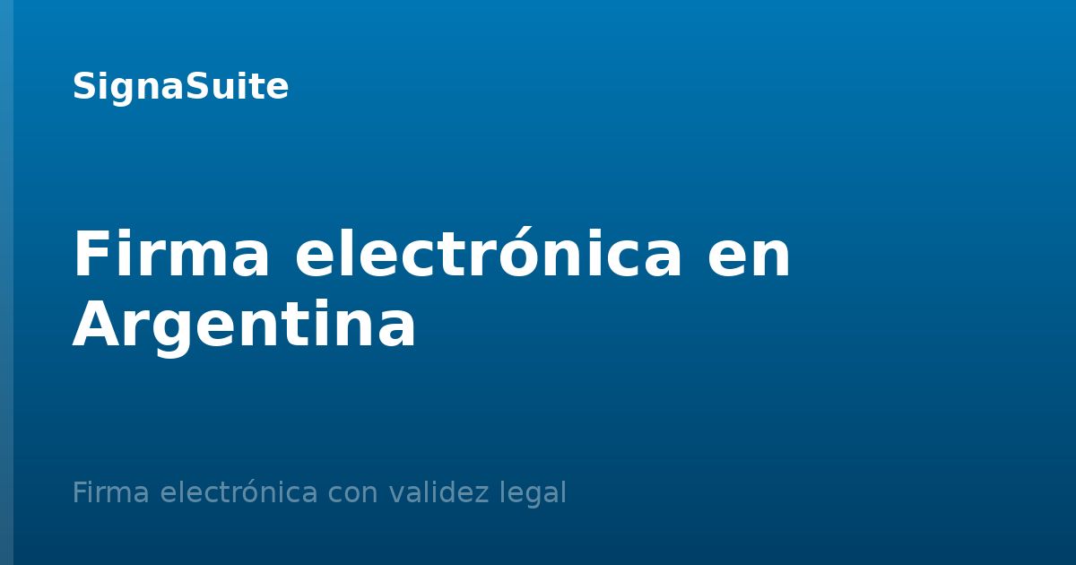 Firma electrónica en Argentina