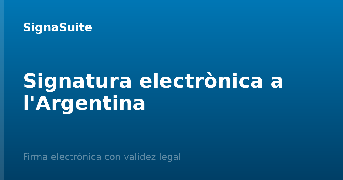 Signatura electrònica a l'Argentina